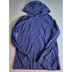 Polo Ralph Lauren Boys Lightweight Hoodie M 10 12 Navy Blue NO POCKET